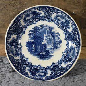 Vintage Petrus Regout & Co Delft Flow Blue Cathedral Bowl